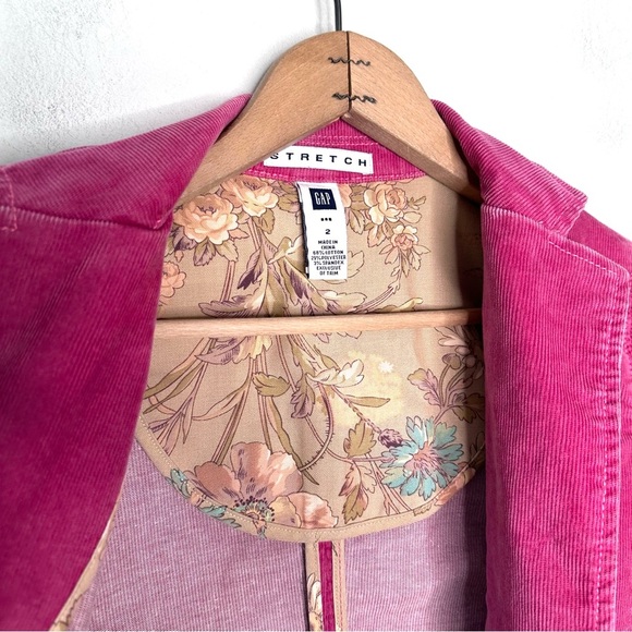 Gap | Stretch Pink 2 Button Corduroy Blazer Y2K Size 2 - Picture 9 of 11